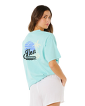 The Rip Curl Womens Aloha Heritage T-shirt in Light Sea Blue