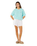 The Rip Curl Womens Aloha Heritage T-shirt in Light Sea Blue