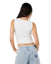 Topanga Canyon Shirred Tank Top in White