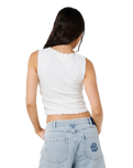 Topanga Canyon Shirred Tank Top in White