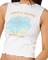Topanga Canyon Shirred Tank Top in White