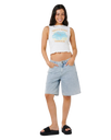 Topanga Canyon Shirred Tank Top in White