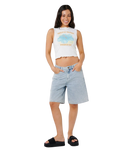 Topanga Canyon Shirred Tank Top in White