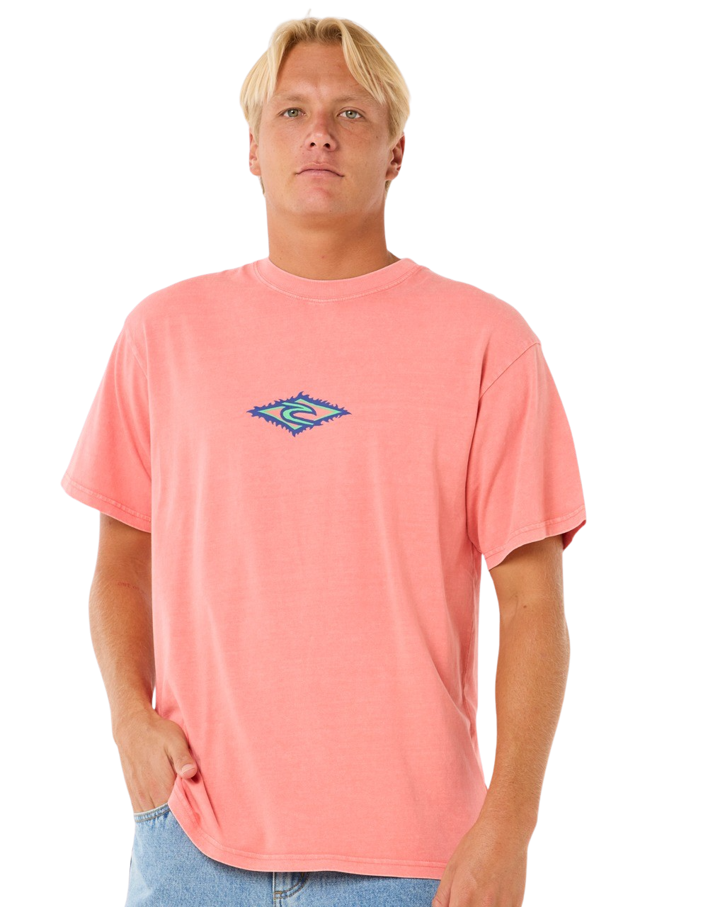 The Rip Curl Mens Raw Energy Sloth T-Shirt in Watermelon