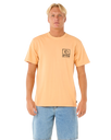 The Rip Curl Mens Raw Energy Trad T-Shirt in Mandarin Zest