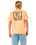 The Rip Curl Mens Raw Energy Trad T-Shirt in Mandarin Zest