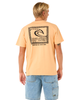 The Rip Curl Mens Raw Energy Trad T-Shirt in Mandarin Zest