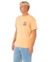 The Rip Curl Mens Raw Energy Trad T-Shirt in Mandarin Zest
