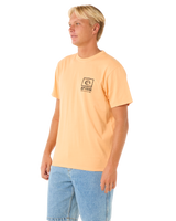 The Rip Curl Mens Raw Energy Trad T-Shirt in Mandarin Zest