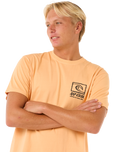 The Rip Curl Mens Raw Energy Trad T-Shirt in Mandarin Zest