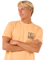 The Rip Curl Mens Raw Energy Trad T-Shirt in Mandarin Zest