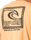 The Rip Curl Mens Raw Energy Trad T-Shirt in Mandarin Zest