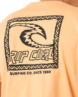 The Rip Curl Mens Raw Energy Trad T-Shirt in Mandarin Zest