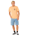 The Rip Curl Mens Raw Energy Trad T-Shirt in Mandarin Zest