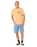 The Rip Curl Mens Raw Energy Trad T-Shirt in Mandarin Zest