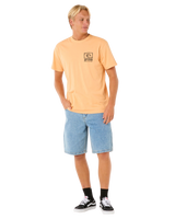 The Rip Curl Mens Raw Energy Trad T-Shirt in Mandarin Zest