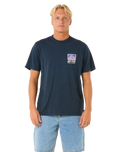 The Rip Curl Mens Raw Energy Trad T-Shirt in Dark Navy
