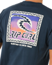 The Rip Curl Mens Raw Energy Trad T-Shirt in Dark Navy