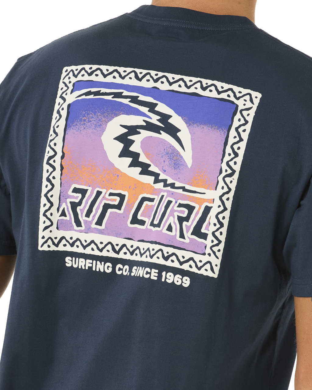 The Rip Curl Mens Raw Energy Trad T-Shirt in Dark Navy