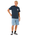 The Rip Curl Mens Raw Energy Trad T-Shirt in Dark Navy