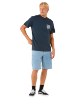 The Rip Curl Mens Raw Energy Trad T-Shirt in Dark Navy
