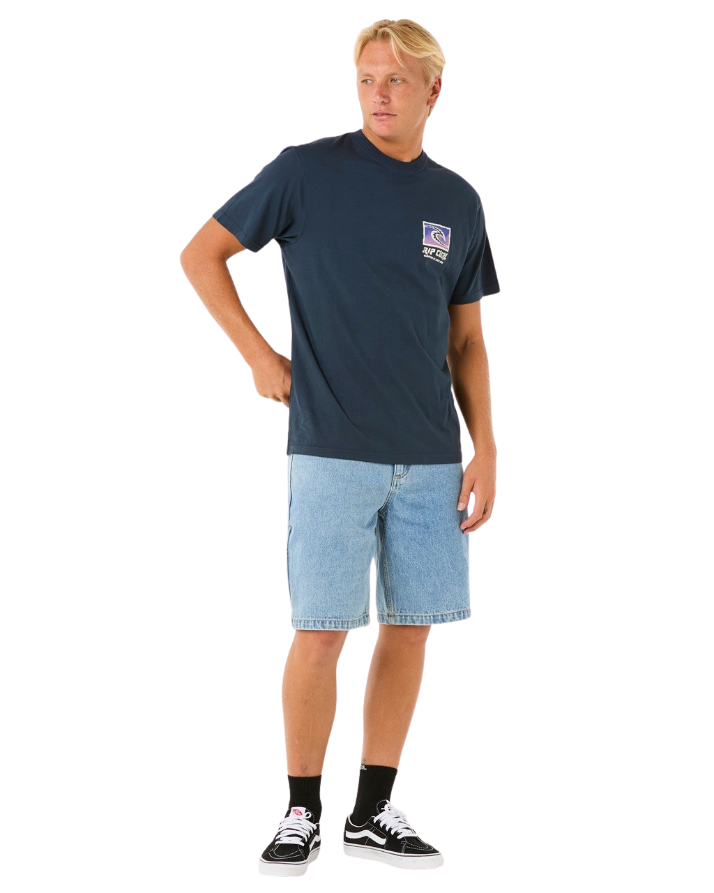 The Rip Curl Mens Raw Energy Trad T-Shirt in Dark Navy