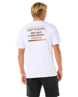 The Rip Curl Mens Surf Revival Ding Repair T-Shirt in White