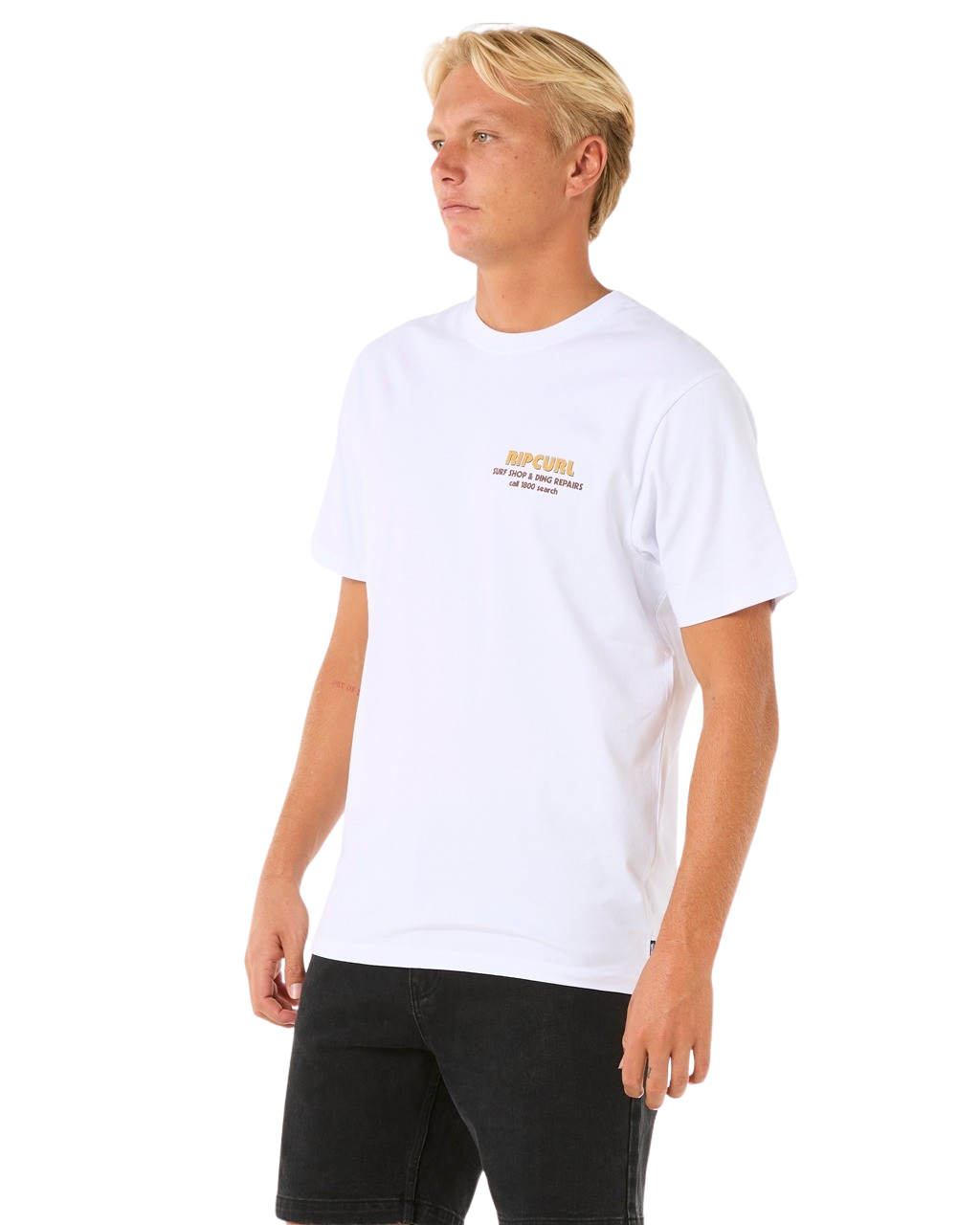 The Rip Curl Mens Surf Revival Ding Repair T-Shirt in White