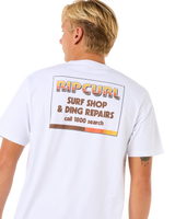 The Rip Curl Mens Surf Revival Ding Repair T-Shirt in White