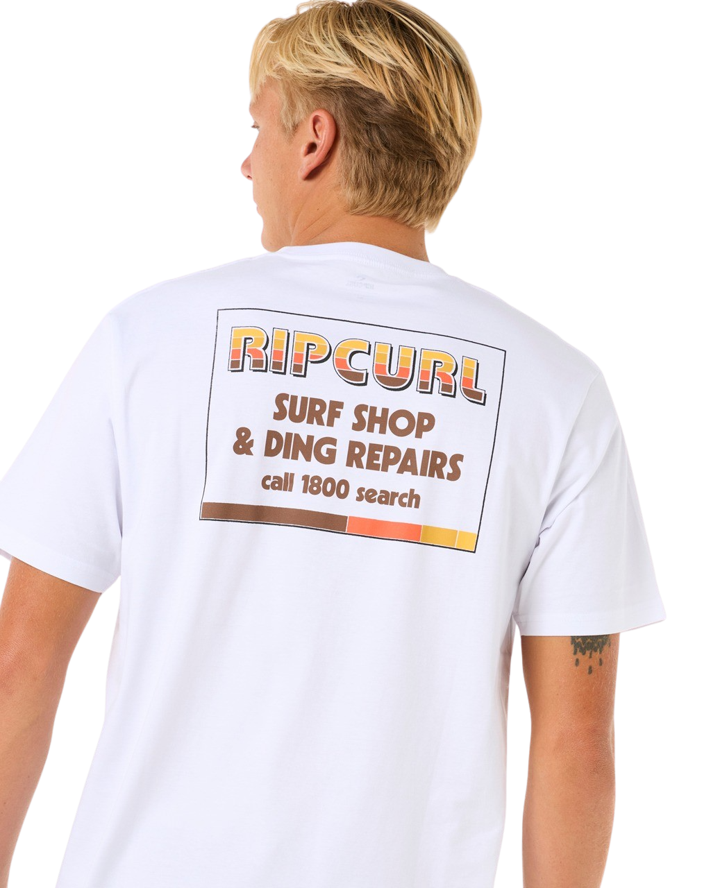 The Rip Curl Mens Surf Revival Ding Repair T-Shirt in White