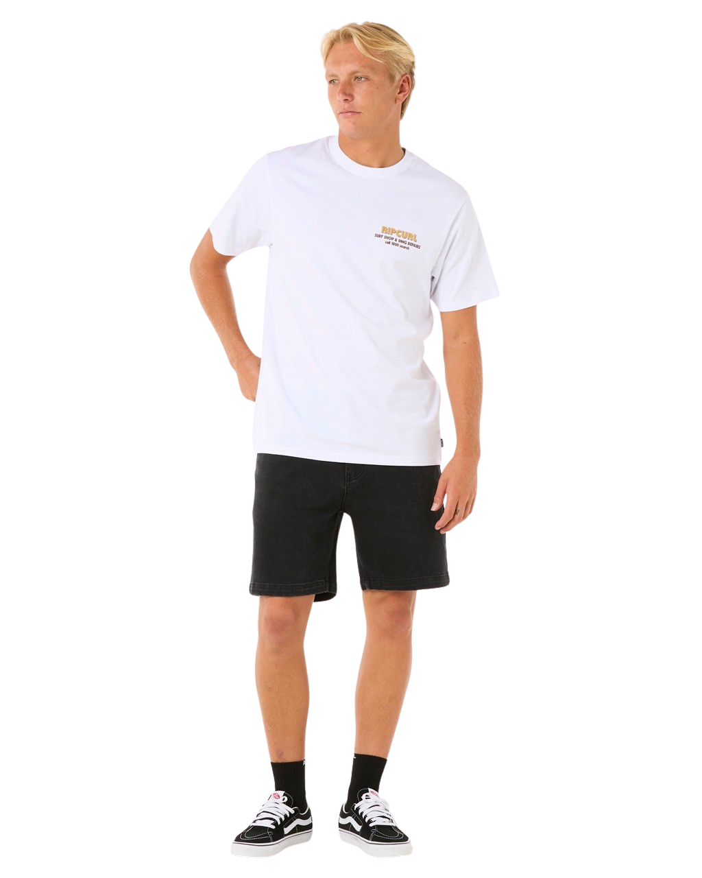 The Rip Curl Mens Surf Revival Ding Repair T-Shirt in White