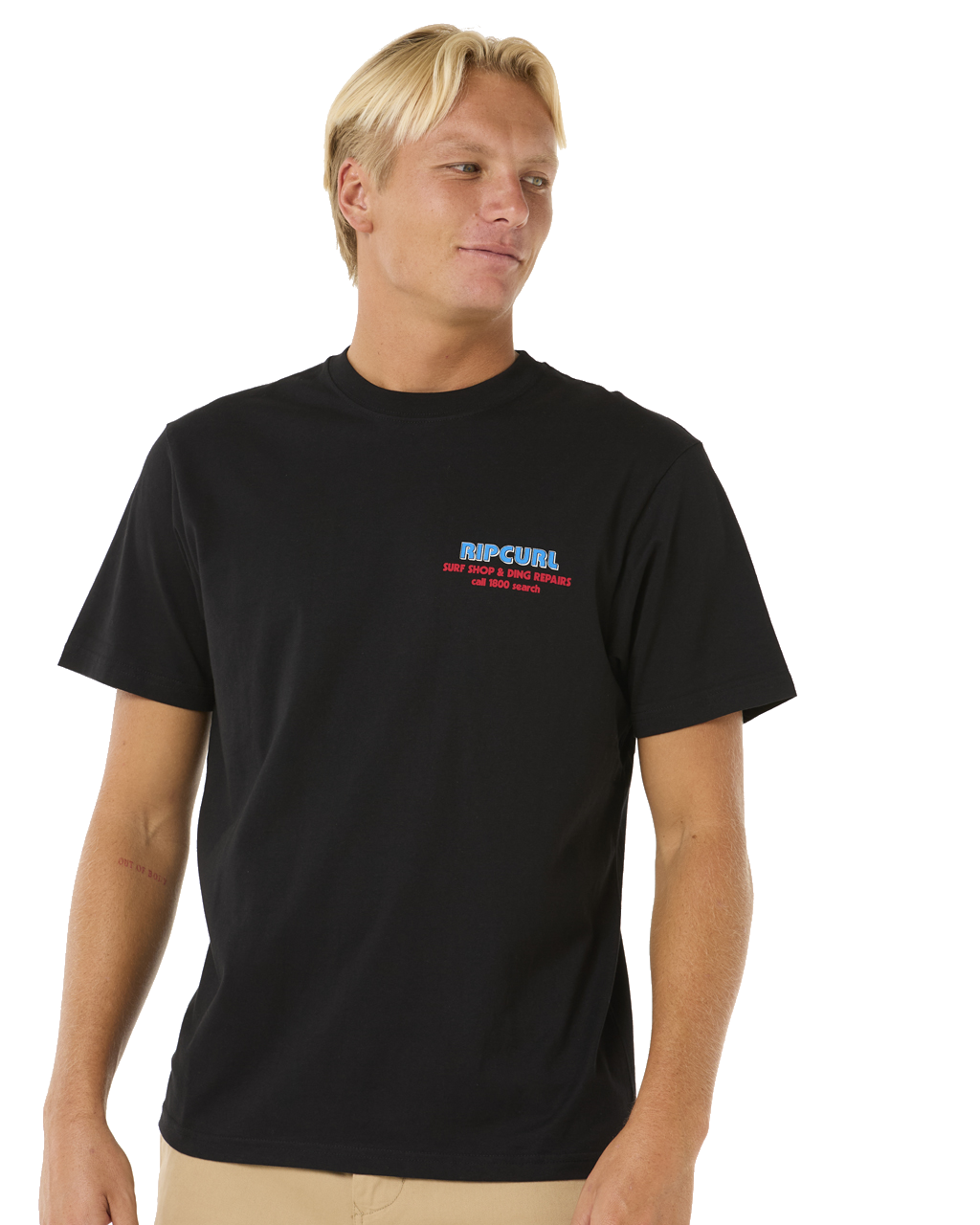 The Rip Curl Mens Surf Revival Ding Repair T-Shirt in Black