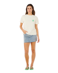 The Rip Curl Womens Surf Puff Party Pack Relaxed T-Shirt in Bone