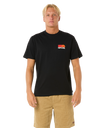 The Rip Curl Mens Surf Revival Stacked T-Shirt in Black