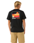 The Rip Curl Mens Surf Revival Stacked T-Shirt in Black