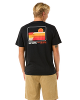 The Rip Curl Mens Surf Revival Stacked T-Shirt in Black