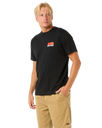 The Rip Curl Mens Surf Revival Stacked T-Shirt in Black