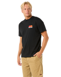 The Rip Curl Mens Surf Revival Stacked T-Shirt in Black