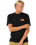 The Rip Curl Mens Surf Revival Stacked T-Shirt in Black