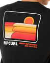 The Rip Curl Mens Surf Revival Stacked T-Shirt in Black