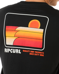 The Rip Curl Mens Surf Revival Stacked T-Shirt in Black