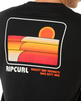 The Rip Curl Mens Surf Revival Stacked T-Shirt in Black