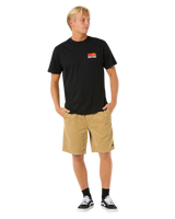 The Rip Curl Mens Surf Revival Stacked T-Shirt in Black