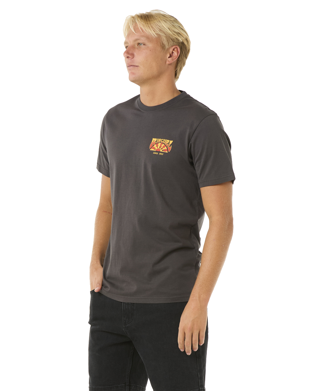 The Rip Curl Mens Keep On Trucking T-Shirt in Washed Black