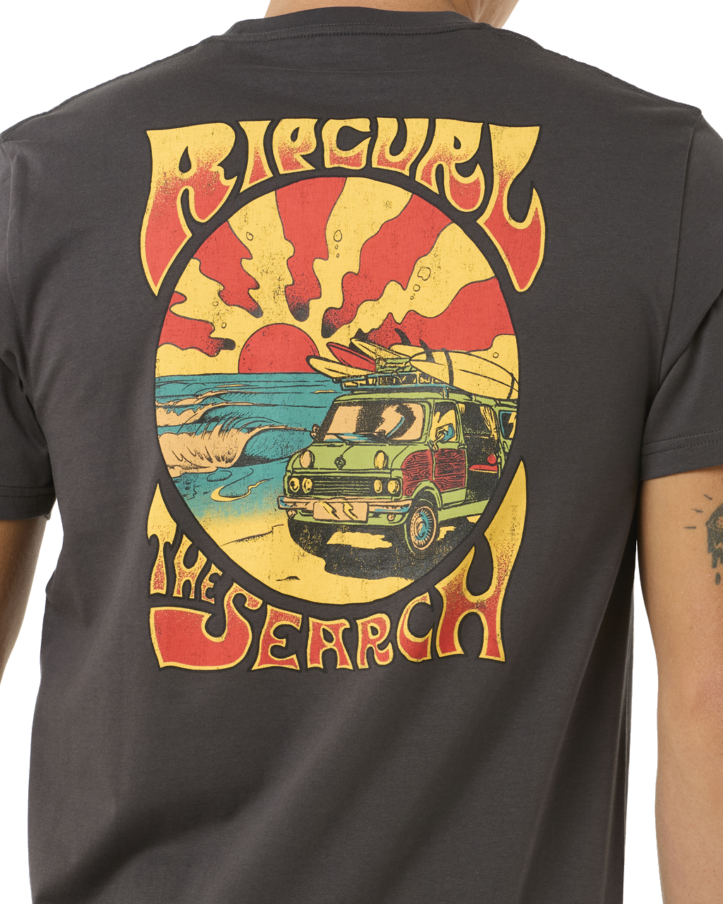 The Rip Curl Mens Keep On Trucking T-Shirt in Washed Black