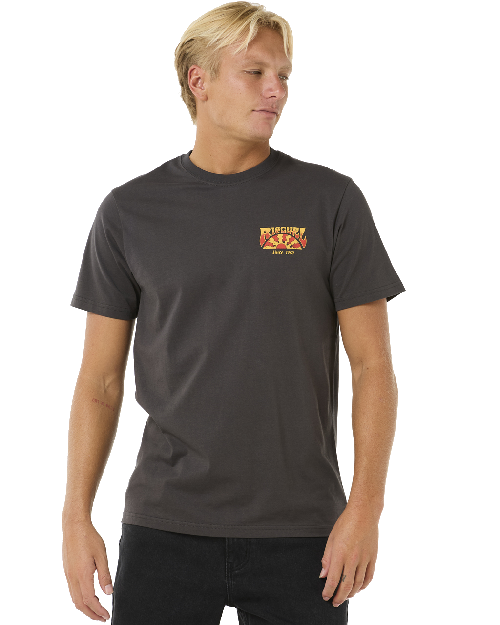 The Rip Curl Mens Keep On Trucking T-Shirt in Washed Black