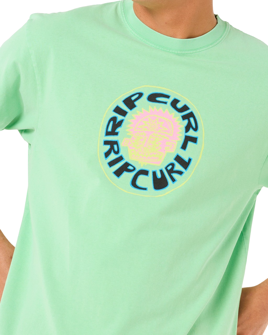 The Rip Curl Mens Raw Visions T-Shirt in Neon Green
