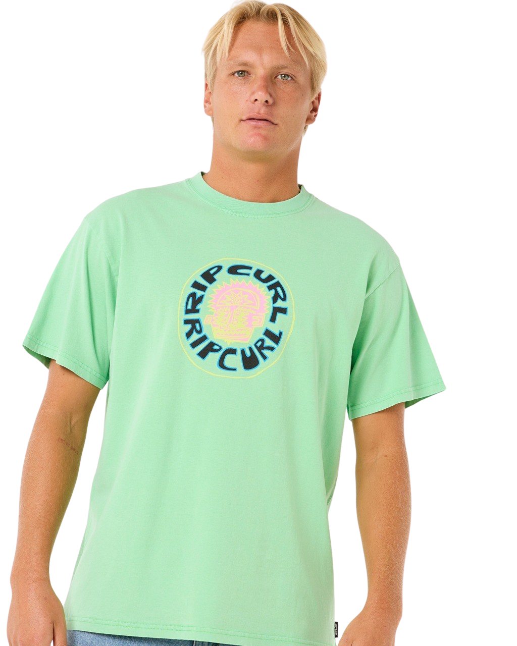 The Rip Curl Mens Raw Visions T-Shirt in Neon Green
