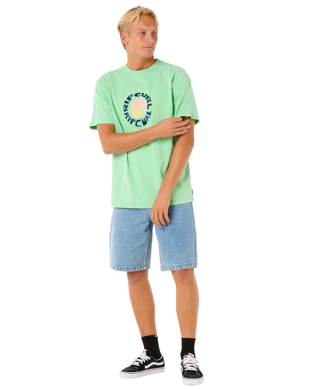 The Rip Curl Mens Raw Visions T-Shirt in Neon Green