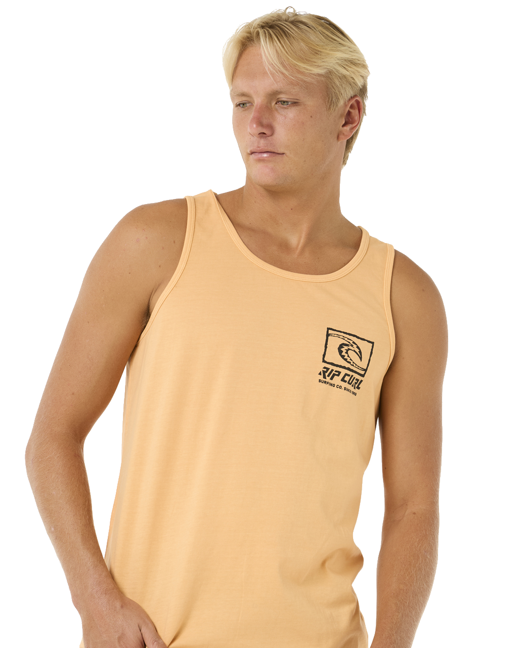 The Rip Curl Mens Raw Energy Trad Vest in Mandarin Zest